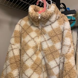 Hollister Quarter Zip Sherpa Sweatshirt